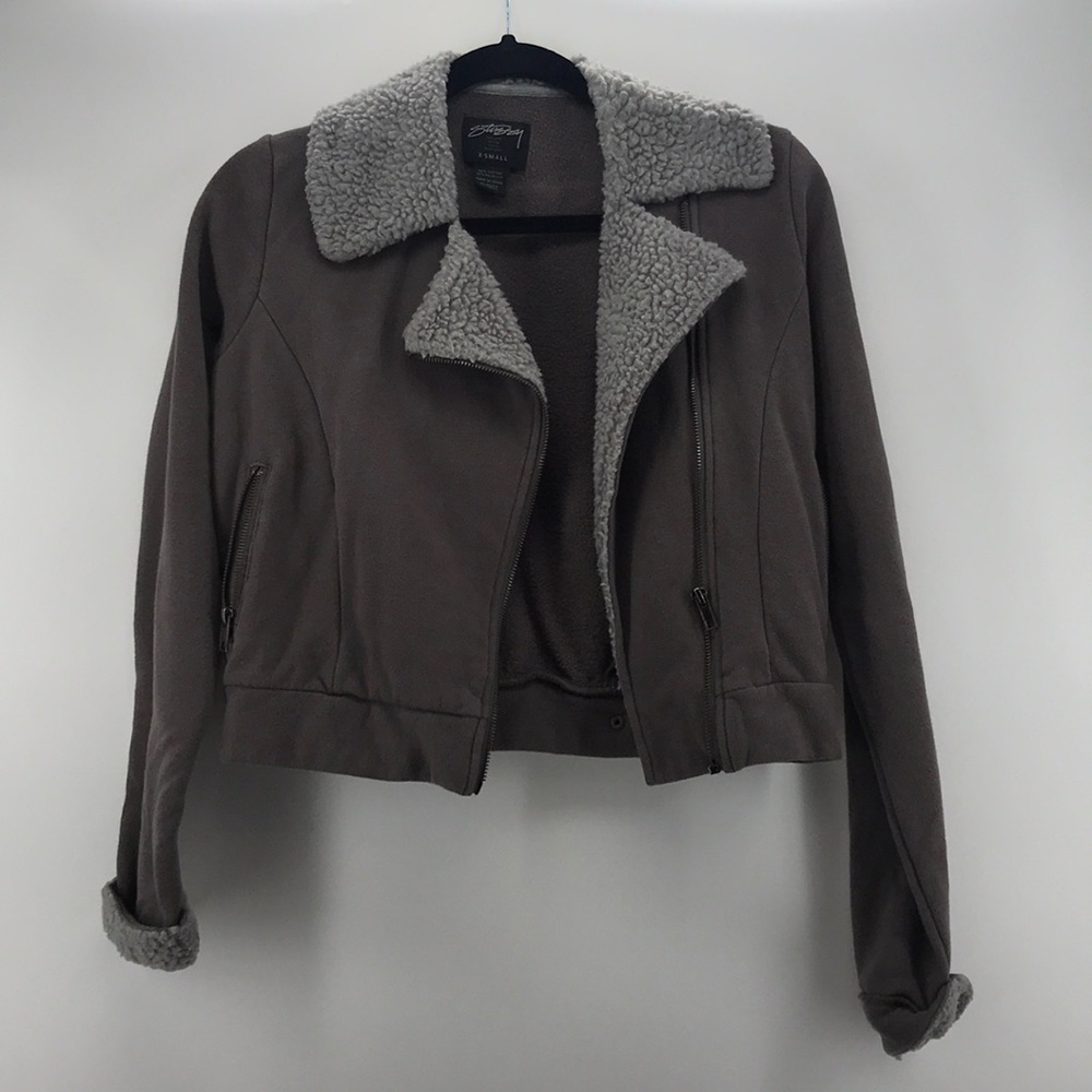 Stussy grey zipper jacket X-Small